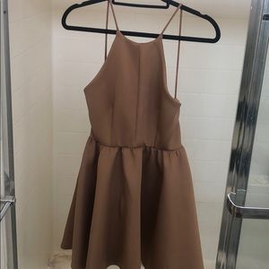 Tan colored low back dress